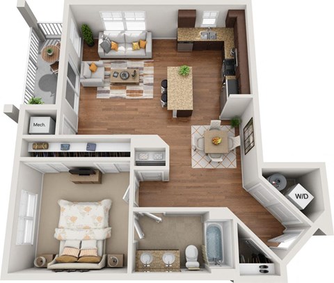 1 bedroom 1 bathroom floorplan